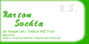 marton svehla business card